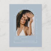 Dusty Blue Boho Arch Photo Código QR Salve a nossa