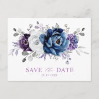 Dusty Blue Slate Marinho Floral Casamento Salve a