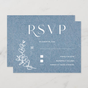 Cartão Postal Dusty Blue Wedding RSVP