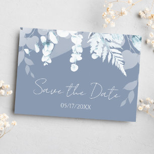 Cartão Postal Dusty Blue Weding Save the Date Invitation Card
