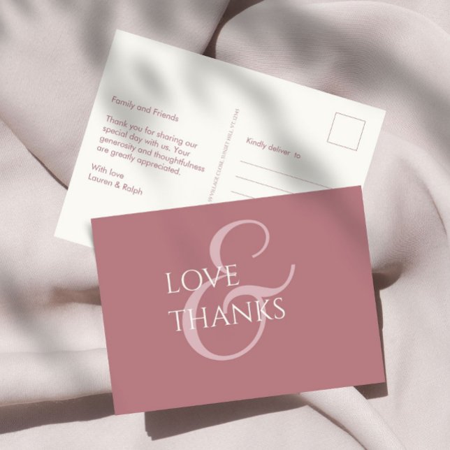 Cartão Postal Dusty Pink e Ivory - Não Foto Obrigado (Criador carregado)