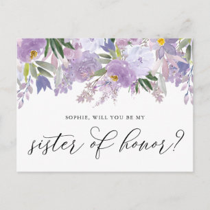 Cartão Postal Dusty Pink Peony Você Será Minha Irmã De Honra
