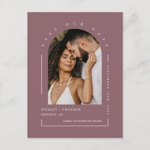 Cartão Postal Dusty Purple Boho Arch Photo Código QR Guarde noss