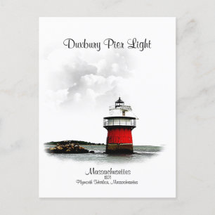 Cartão Postal Duxbury Pier Light - Massachusetts