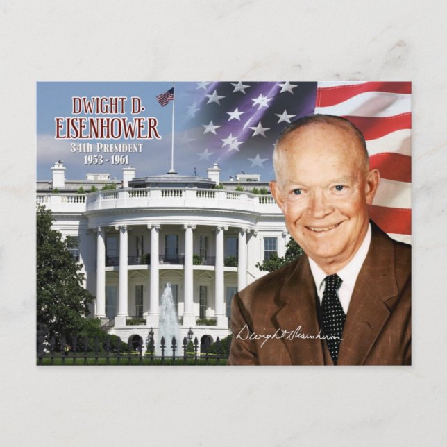Cartão Postal Dwight D. Eisenhower - 34º Presidente dos EUA (Frente)