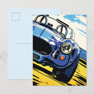 Cartão Postal Dynamic Blue Roadster Pop Art Dash