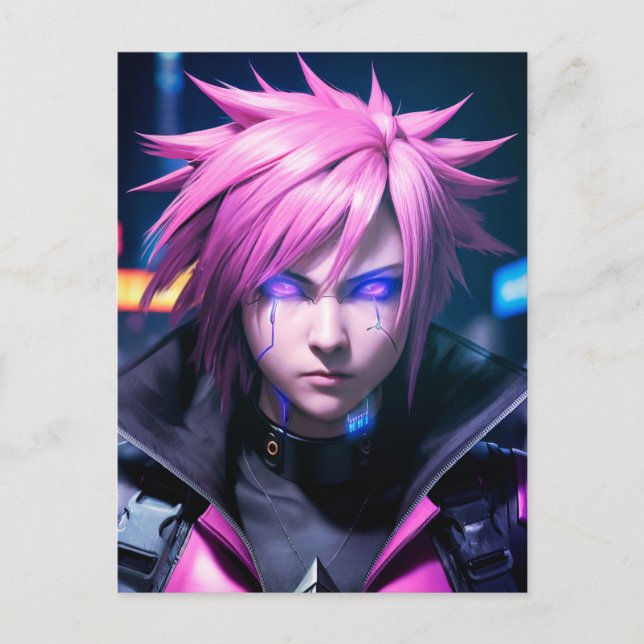 Cartão Postal Dystopian Cyberpunk Sci-Fi Future Street Punk 01 (Frente)