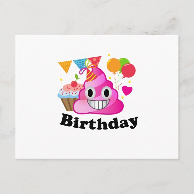 Cartão Postal É a minha festa de aniversário de crianças Emoji (Frente)