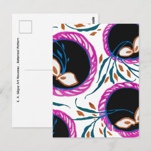 Cartão Postal E. A. Séguy Art Nouveau , Padrão Botânico