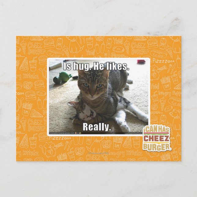 Cartão Postal É abraço. Ele gosta. (Frente)