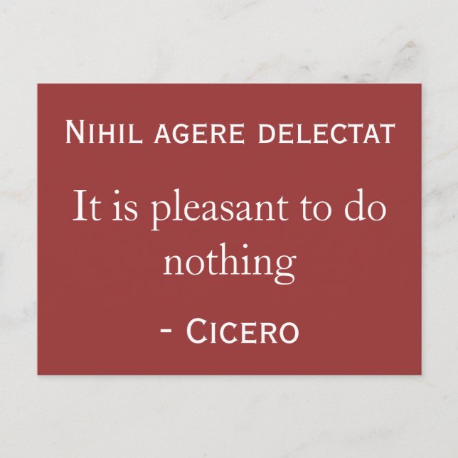 Cartão Postal É agradável não fazer nada (Frente)