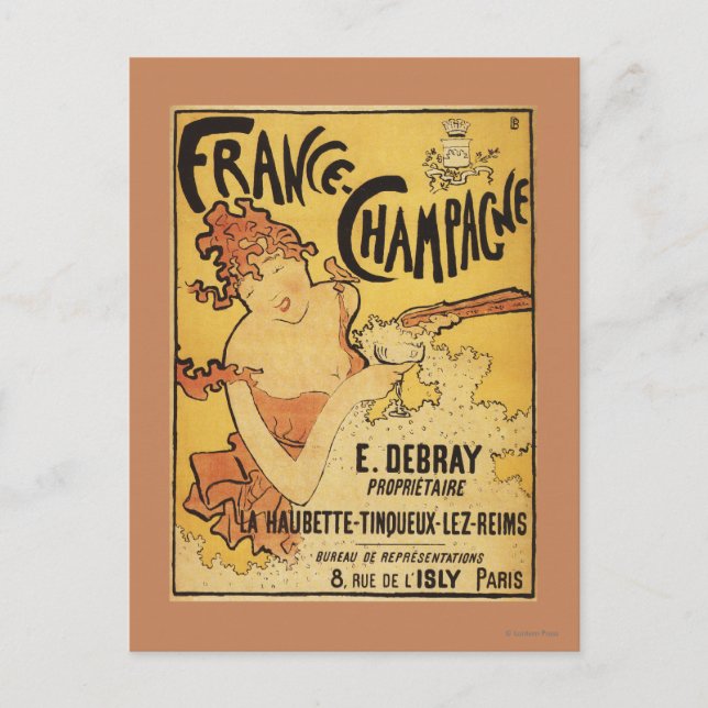 Cartão Postal E. Debray Champagne Advertisement Poster (Frente)