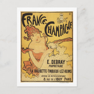 Cartão Postal E. Debray Champagne Advertisement Poster
