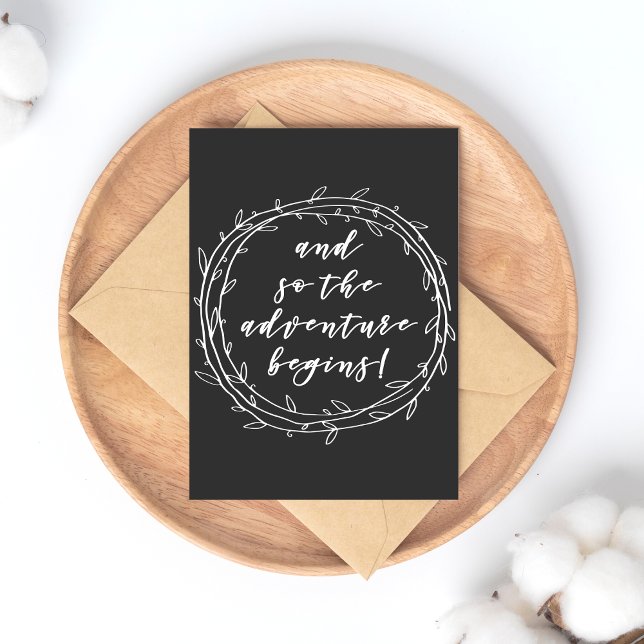 Cartão Postal E então a aventura começa - Script manuscrito (Criador carregado)