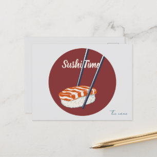 Cartão Postal É hora de sushi, sushi