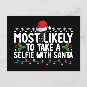 Cartão Postal É Mais Provável Fazer Uma Selfie Com Papais noeis 