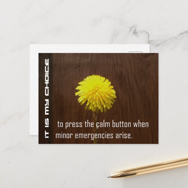 Cartão Postal "É minha escolha" Afirmação de Motivação (Frente/Verso In Situ)