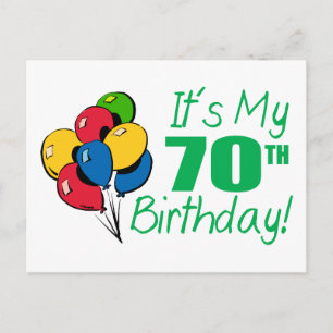 Cartão Postal É o meu aniversário de 70 (Balões)