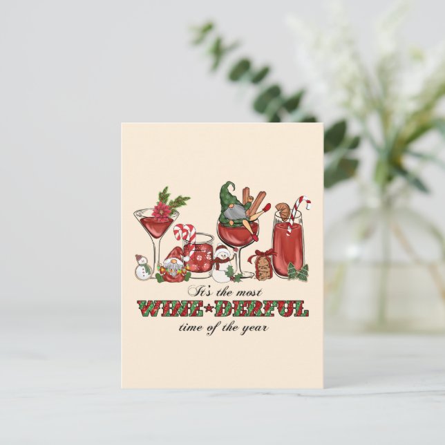 Cartão Postal É o tempo mais maravilhoso do vinho (Em pé/Frente)