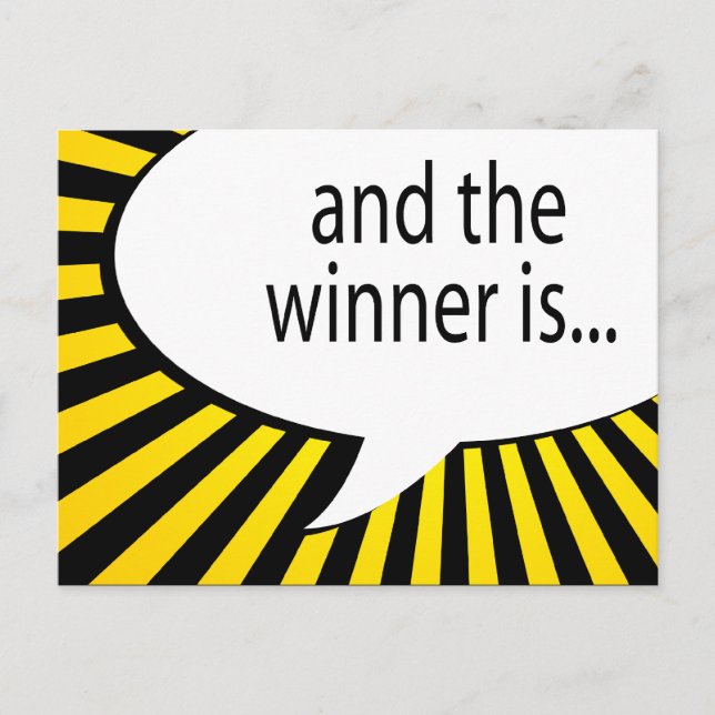 Cartão Postal e o vencedor é! bolha de fala cômica (Frente)