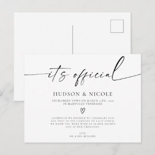 Cartão Postal É Oficial Anúncio de Casamento Furtivo