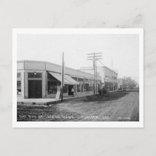 Cartão Postal E. Rua principal, Turlock, California Vintage.