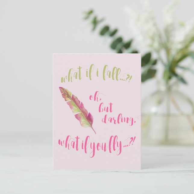 Cartão Postal E se eu cair? - Citação Inspiradora (Em pé/Frente)