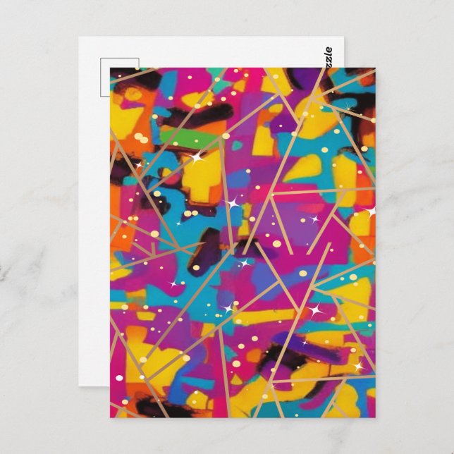 Cartão Postal É tudo Abstrato conectado (Frente/Verso)