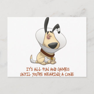 Cartão Postal É tudo divertido e jogos até você Vestir um Cone