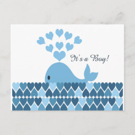 Cartão Postal É um menino! Baleia fofa