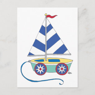 Cartão Postal É um menino! Cartão-postal Toy Sailboat