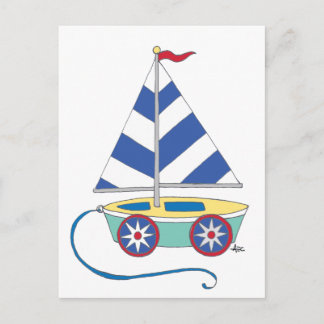 Cartão Postal É um menino! Cartão-postal Toy Sailboat