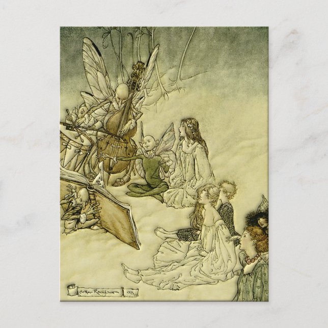 Cartão Postal E uma canção fada - Arthur Rackham (Frente)
