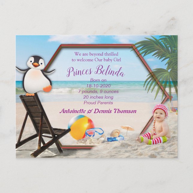 Cartão Postal É uma garota - bebê de Natal (Frente)