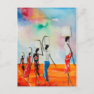 Cartão Postal É uma longa estrada para buscar água