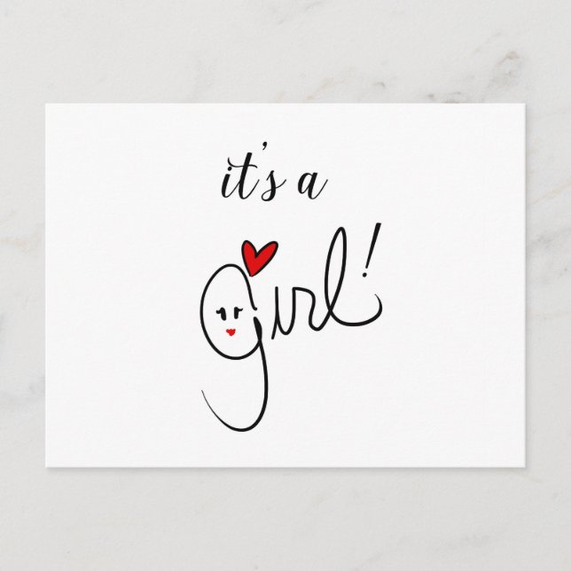 Cartão Postal É Uma Menina (Frente)