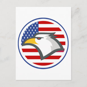 Cartão Postal Eagle American Flag
