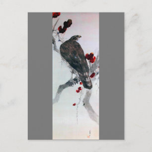 Cartão Postal Eagle e Red Ivy Leaf, Watanabe Seitei