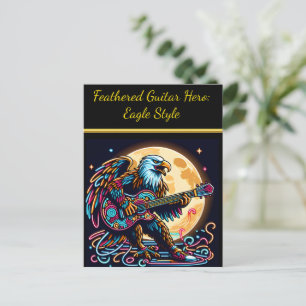 Cartão Postal Eagle Guitarist Sob Luar De Lua