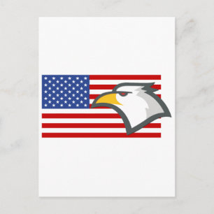Cartão Postal Eagle na bandeira americana