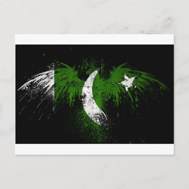 Cartão Postal eagle-on-pakistani-flag-wallpapers-hd-wallpap (Frente)
