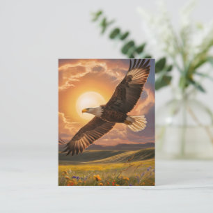Cartão Postal Eagle Soaring Sunset