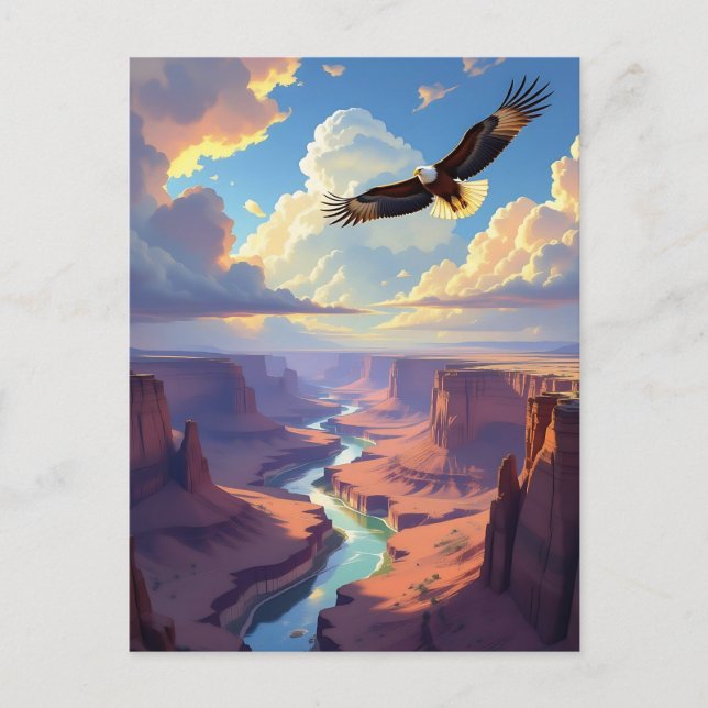 Cartão Postal Eagle Themed Keeping in Touch (Frente)