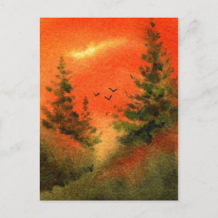 Cartão Postal "Early Birds" Estrada Rural Postcard