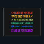 Cartão Postal Earth is Not Flat Vaccines Work Funny science<br><div class="desc">Hope you like it</div>