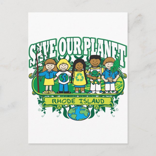 Cartão Postal Earth Kids Rhode Island (Frente)