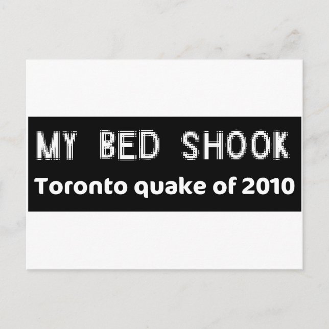 Cartão Postal EARTHQUAKE Toronto (Frente)