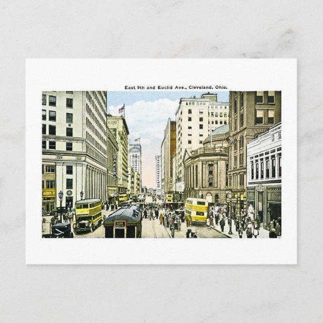 Cartão Postal East 9th e Euclid Avenue, Cleveland, Ohio (Frente)