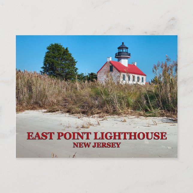 Cartão Postal East Point Lighthouse, Cartão-postal de Nova Jerse (Frente)