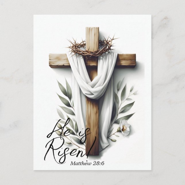 Cartão Postal Easter Morning Cross with Crown of Thorns  (Frente)